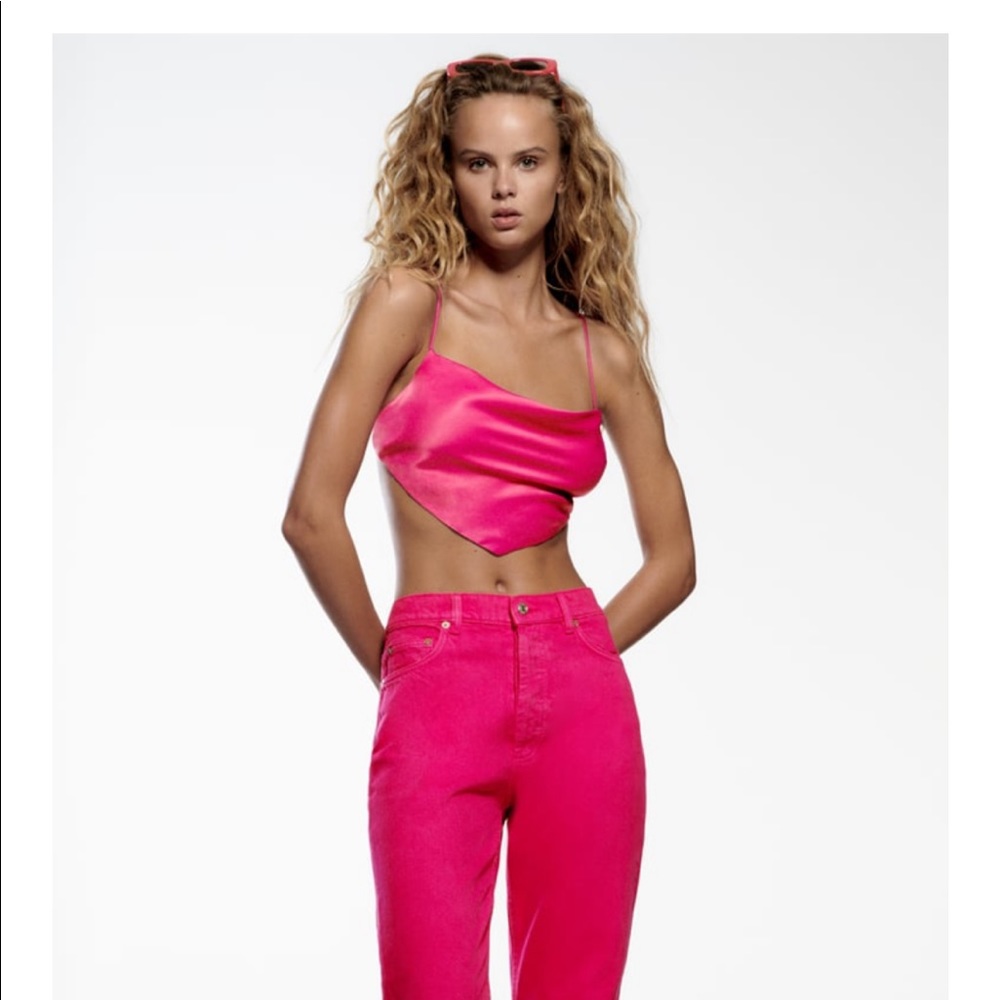 Zara pink scarf top